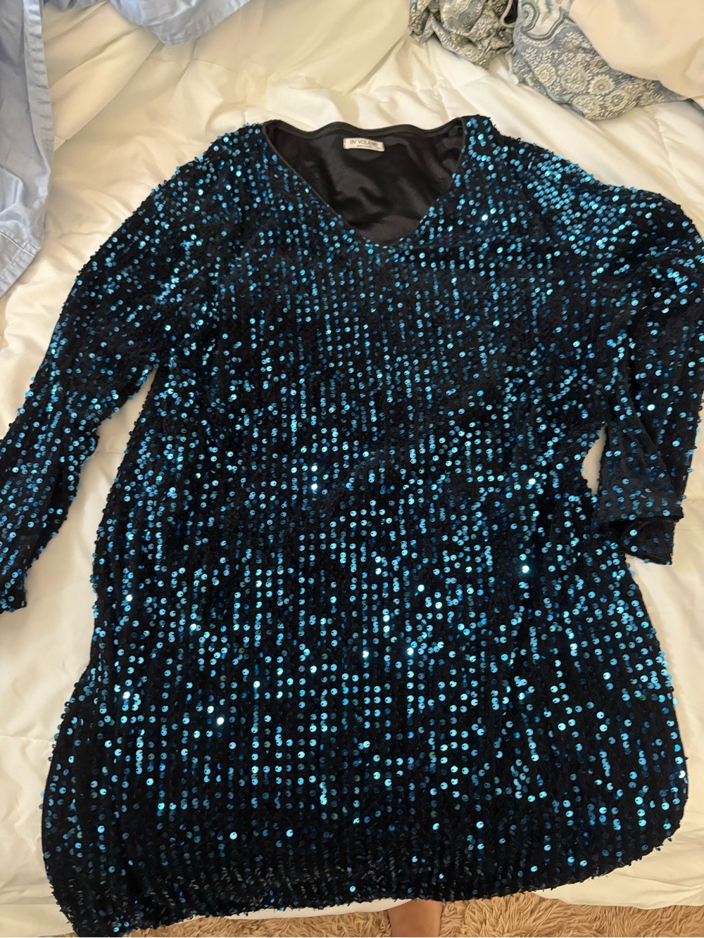 IN'VOLAND Blue Sequin Dress